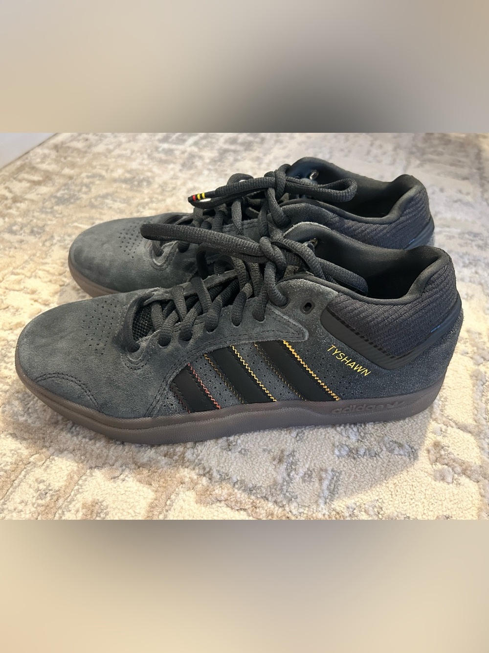 Adidas Tyshawn Jones Remastered Carbon Suede Shoes Male Size 7.5